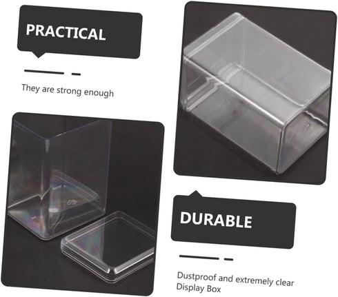 Abaodam 6pcs Box Display, Plastic Container Mini Toy Container for Baby Doll, Acrylic Display Case for Figurines