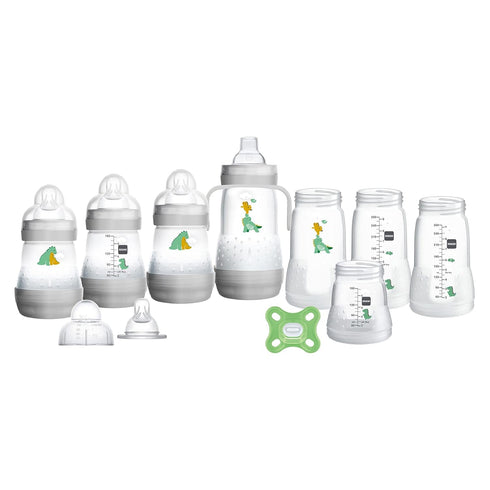 MAM Set 0-4 4 Pack Grow with Baby Gift with Month Bottles, Nipples, Pacifier, and Extra Slow & Slow Flow Nipple