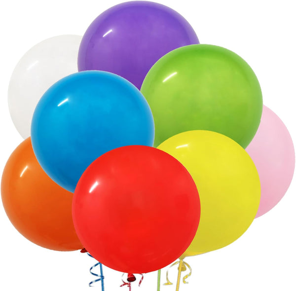 36 Inch Large Balloon, Assorted Colors, 8 Pcs Helium Giant Latex Balloons for Party Decorations