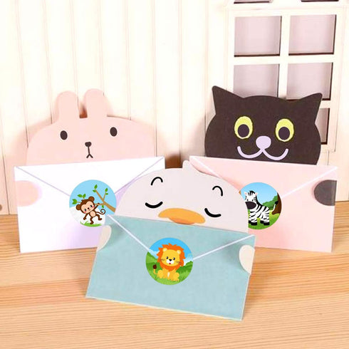 Zoo Animal Sticker Set, 200Pcs Cute Wild Animal Labels for Kids Birthday Party Favors Decor Supplies