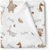 Stork Wares Boho Woodland Animals Unisex Baby Swaddle Blanket, White, 30x40'' (BB342)