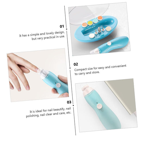 Trimmer 9-in-1 Set Baby Electric Nail Manicure Kit Nail File Led Light Waterproof Design for Baby Adults