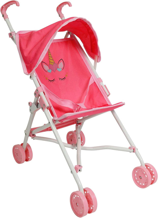 Unicorn Baby Doll Accessories - Pretend Play Kids Toys for Travel (Doll Stroller)
