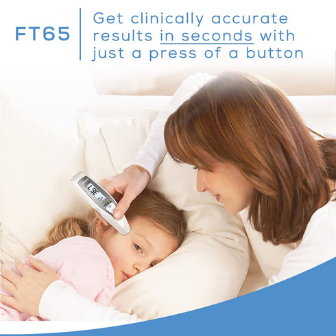 Beurer FT65 Multifunction Infrared Thermometer - 3-in-1 for Adults and Kids, Color Changing Fever Indicator