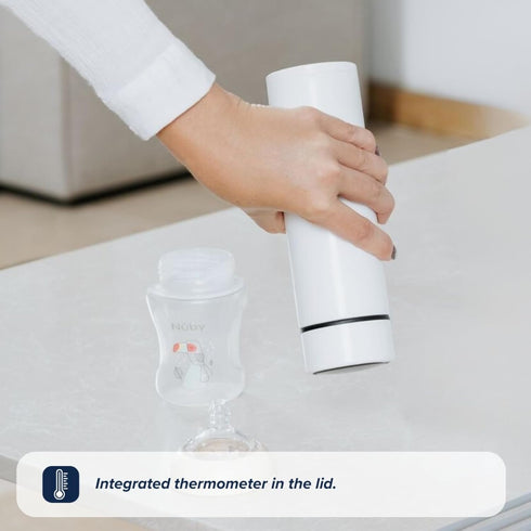 Nuby RapidCool Portable Baby Bottle Maker - with Milk Powder Dispenser and Digital Lid - Ideal for Travel Bottles