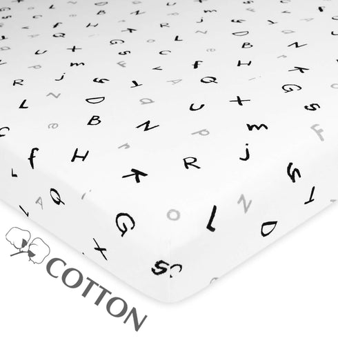 American Baby Company 100% Natural Cotton Fitted Pack and Play Sheet 39" x 27" - Soft & Breathable for Playpen & Mini