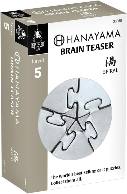 BePuzzled Spiral Hanayama Metal Brainteaser Puzzle, Mensa Rated Level 5, Ages 12 and Up