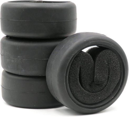 hobbysoul 4pcs RC 1/10 On Road Slick Tire Rubber Tyre Fit for 1:10 Touring Drift Car Wheel Rim