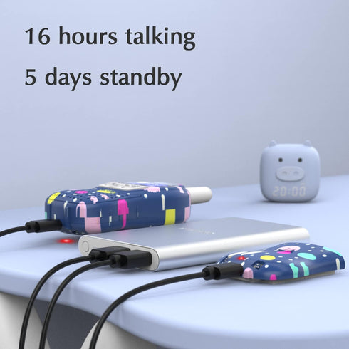 Qniglo Kids Walkie Talkies 2 Pack, Rechargeable Long Range Radios for Kids/Adults, Outdoor Camping Game Gifts