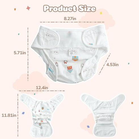 JIZHI 4 PCS Baby Doll Diapers, Underwear for 17-22 Inch Reusable Doll Diapers
