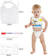 44-Piece DIY Bib Decorating Kit - 24 Bibs, 6 Stencils, 14 Markers for Baby Showers