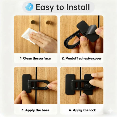 ROAESTKE 4 Pack Child Proof Cabinet Locks,Baby Proofing Locks for Cabinets, Oven, Freezer & More,Easy to Install, No
