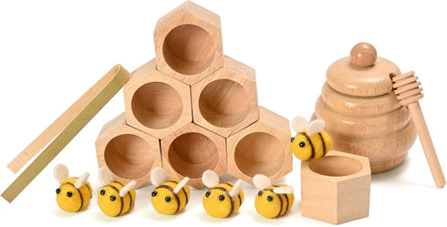 Sorting Stacking Wooden Toys for Toddlers, Montessori Sensory Bin Tool Toys, Fine Motor Skill Tactile Educational Gift