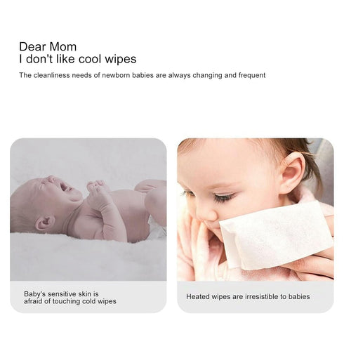 Portable Wipes Warmer, Intelligent Temperature Control Baby Wipe Warmer, Efficient Sealing Dispenser (Pink Constant
