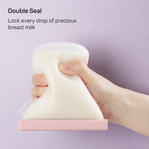 7 8oz/240ml Nuliie Pcs Silicone Breastmilk Storage Bags Reusable, Double Leak-Proof Breastmilk Freezer Bags, BPA Free
