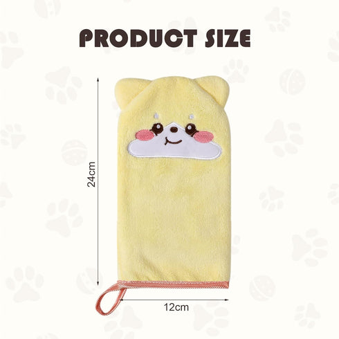 PHOGARY 5-Pack 4.59 inch Microfiber Body Wash Mitts, Super Absorbent & Soft Face Washcloths Gloves in Cute Animal Style