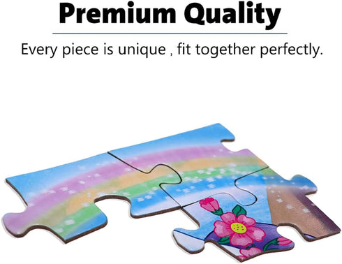 100 Piece Jigsaw Puzzle for Kids Ages 4-8 Year Old - Educational Princess & Unicorns Toddler Learning Toys