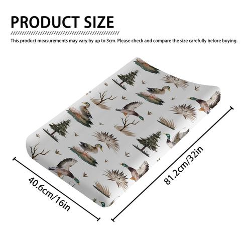 Watercolor Mallard Duck Changing Pad Cover Duck Hunting Diaper Changing Pad Cover Sheets for Boys Girls Wildlife Soft Stretch Fitted Baby Change Table Pad Mats Covers 32''x16''