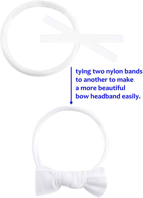 inSowni 50 Pack Super Soft Stretchy Solid Nylon Headbands, One Size Fits All Baby Hair Bands