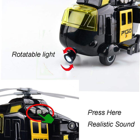 OMGTOY Military Helicopter with Lights and Sounds