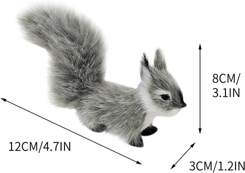 Calsgkspray 1pc Squirrel,12 cm Grey Mini Simulation Plush Mini Squirrel Stuffed Soft Animals Plush for Gift Home Decor