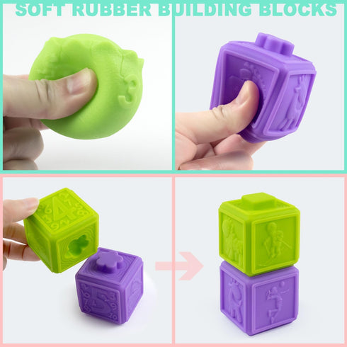 Baby Sensory Toy for Toddlers 1-3, Stacking & Building Block Montessori Toys for 1 2 3 Years Old