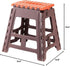 AZUMAYA Folding Step Stool, 15.4" Height, Brown and Orange, Model FKF-622OR