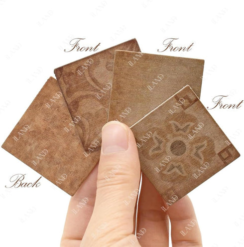 iLAND Dollhouse Flooring - 1/12 scale, 1/6 scale, 30pcs Double-Sided Dollhouse Floor Tiles, Classical Inlays & Marbling