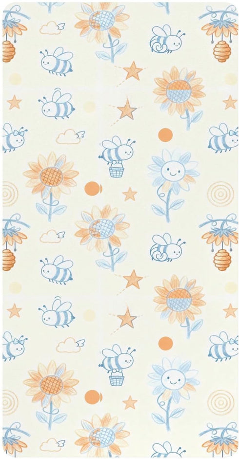 miaozhen Cotton Baby Crib Sheets for Boys Girls Soft Comfy Orange Funny Sunflower