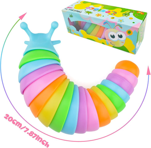 6 3+ Cevioce Sensory Slug Fidget Toys, Adults & Kids Party Favors, Autism Sensory Toys for Year Olds - Blue