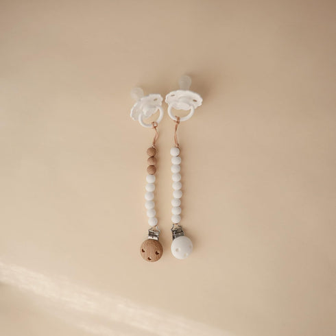 100% mushie Silicone Baby Pacifier Clip BPA Free | Hera (Shifting Sand)