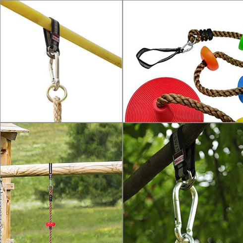 Hammock Tree Straps for Baby Swing Outdoor, Durable Children Rope Swing Set Hanging Straps Kit with Safer Lock Snap Hook