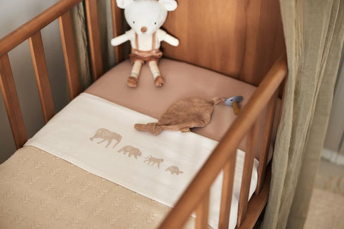 Jollein 100% Crib/Toddler Bed Fitted Sheet in Wild Rose - Cotton