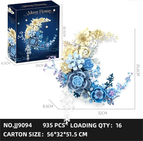 speycer Set, Blue Moon Flower Bouquet Building Botanical Collection Artificial Flowers Building Blocks, Compatible