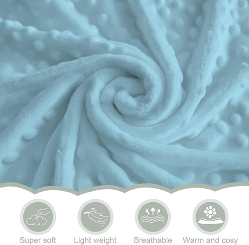 Summer 30x40 Blue Seashells Baby Blanket for Girl Boy Boho Beach Conch Soft Mink Dotted Backing Double Layer Swaddle