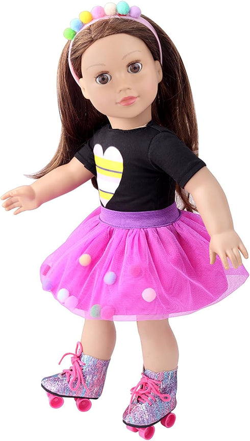 18 Inch American Doll Clothes and Accessories, Doll Travel Skating Sport Playset (Doll Not Included)