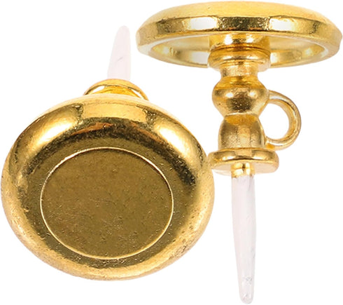 Toyvian 2PCS Miniature Candlestick Dollhouse Accessories, Tiny House Candle Holders for Decorations