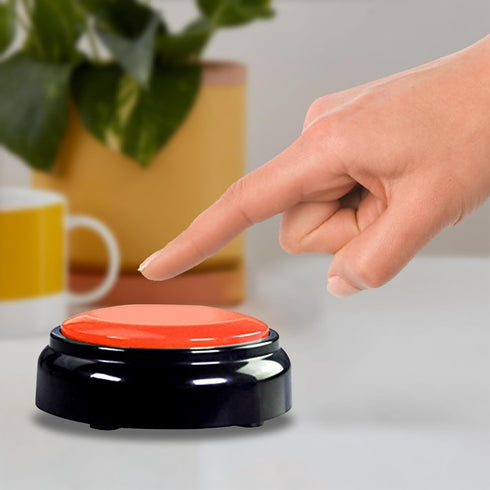 Voice Recorder Button, 30 Second Recording Button, Talking Buttons for Gift Education, Includes 2 AAA Batteries (Red)