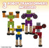 ArtCreativity 3 Pack Wooden Toy Robots, Colorful 5.75 Inch Transforming Action Figures for Kids' STEM Play