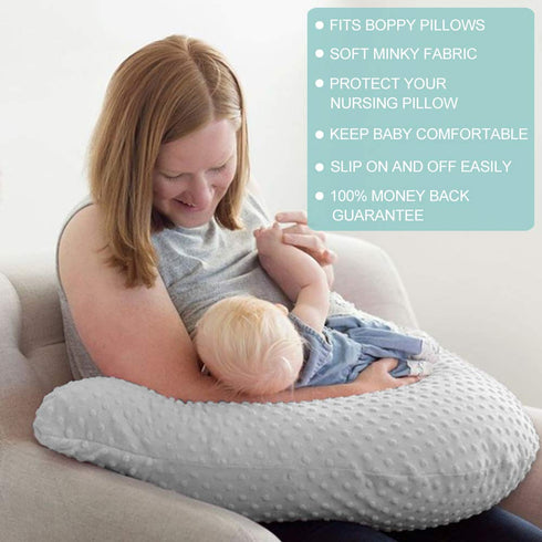 Gray Nursing Pillow Cover for Breastfeeding | Fits Most Nursing Pillows