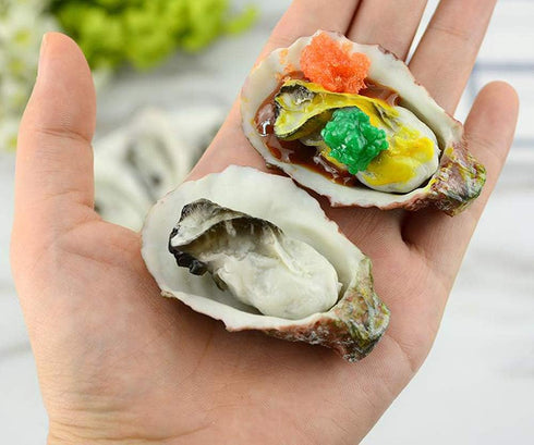 Kmiunty 8Pcs Artificial Oysters Shellfish Seafood Model Photography Prop for Home Kitchen Party Decoration (A)