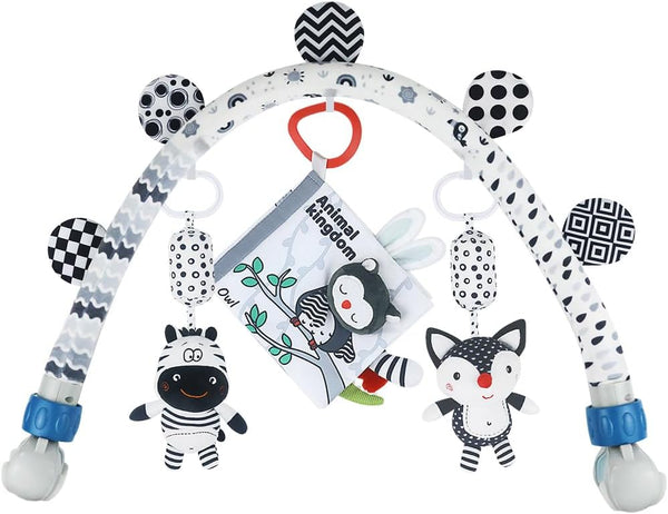 Caterbee Baby Activity Travel Mobile Arch Toy, Black and White Crib Toys (Animal)