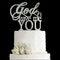 God Gave Me You Wedding Cake Topper for Wedding, Engagement, Marriage Party Decorations (Silver Glitter Acrylic)