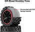 HAIBOXING RC Car Spare Parts, Truck Wheels Complete (Front/Rear) 2pcs, TPR Off-Road Knobby Tires for 18859A & 2021