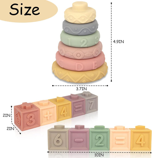 21PCS 6 1-3, Montessori Toys for Babies,Teething Toys for Babies Months, Months+, Early Educational Learning Stacking