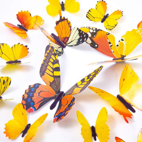 60PCS Butterfly Wall Decals - 3D Butterflies Decor for Wall, Removable Mural Stickers for Kids Room
