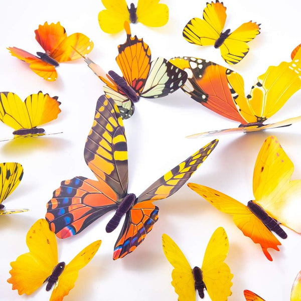 60PCS Butterfly Wall Decals - 3D Butterflies Decor for Wall, Removable Mural Stickers for Kids Room