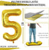 GOER Number 50 Balloons for 50th Birthday Party Decorations, 42 Inch Jumbo Foil Helium Balloons (Gold)