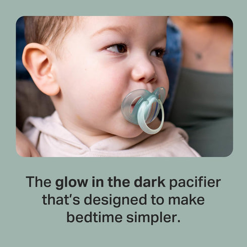 Tommee 0-6 Symmetrical Pack 6 Tippee Night Time Pacifier, Months, Silicone Baglet, BPA-Free Binkies, Glow in The Dark