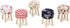 1:12 Dollhouse Stool Miniature Round Upholstered Scale Wooden Stool Ornament Dollhouse Furnishing Accessories Mini